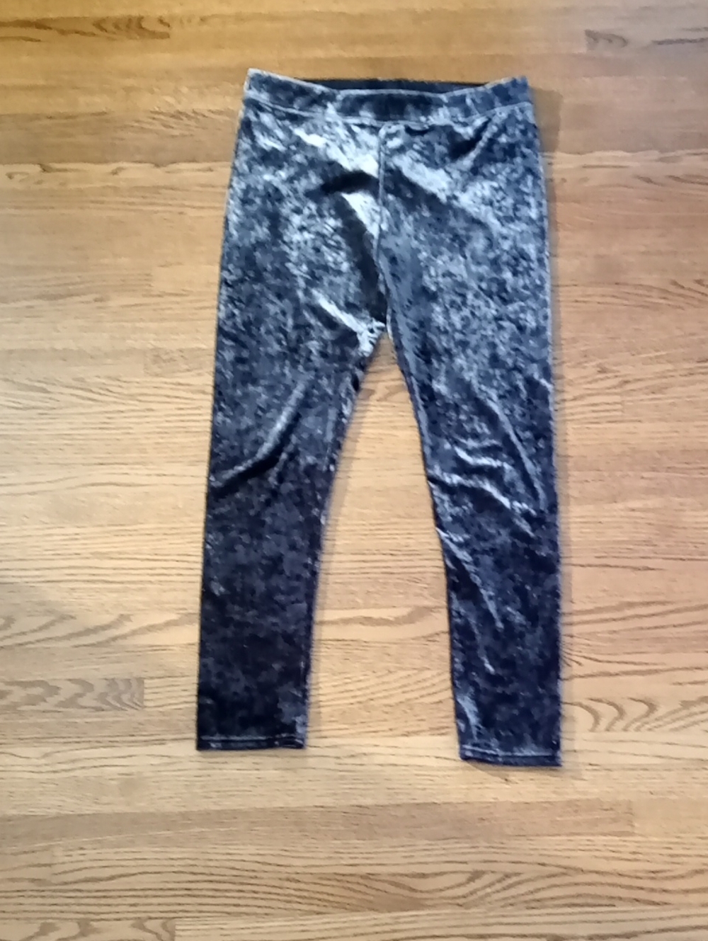 AEO Crushed Velvet Highrise Leggings Charcoal Size Large W 15-19" R 10" I 27"